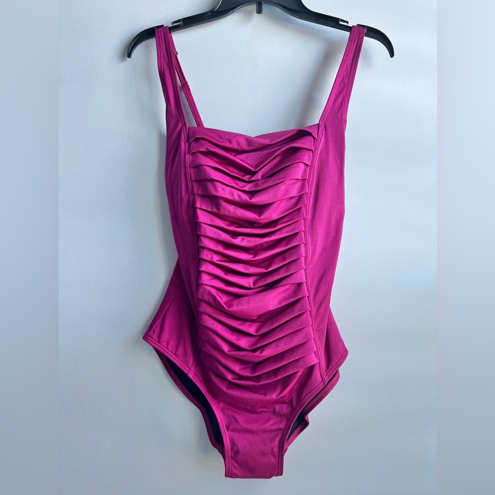 Calvin Klein Pleated One-Piece Swimsuit